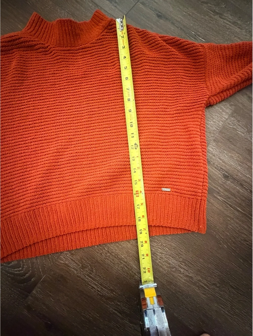 Hollister Burnt Orange Mock Neck Crop Sweater Size Small Cozy Knit